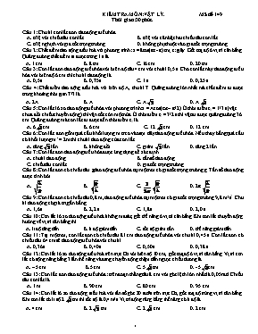 Đề kiểm tra môn Vật lí lớp 12 (Kèm đáp án) - Đề số 4